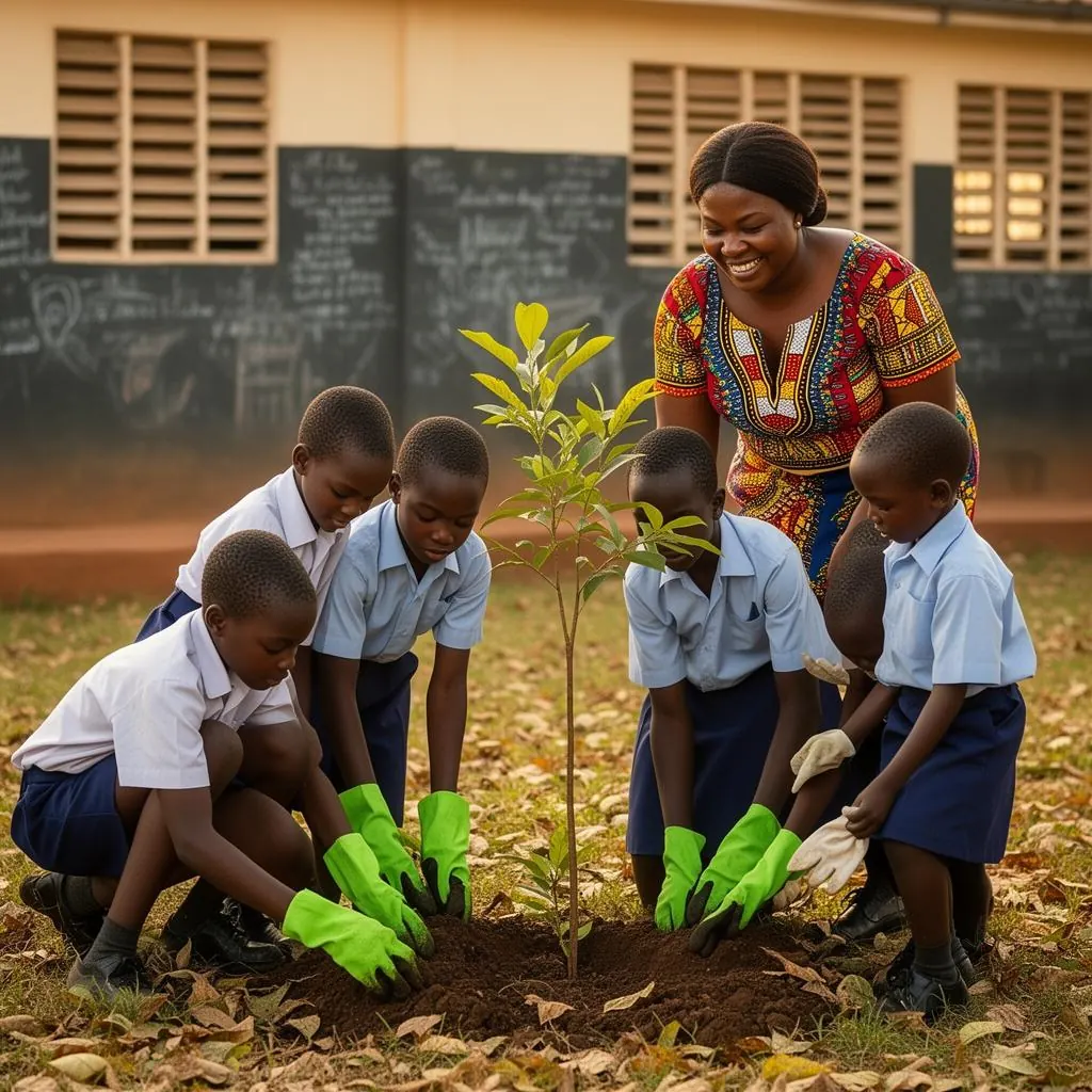 Children volunteering